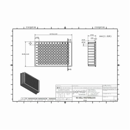 Porvair Sciences 96 Well Round 0.5 ml PP Deep Well Plate (sterile) Microplate, 96 Well, 0.5 ml, Round, U-Bottom, sterile 219017